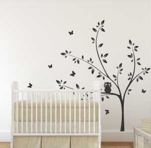 butterfly tree on walls 78 dark grey